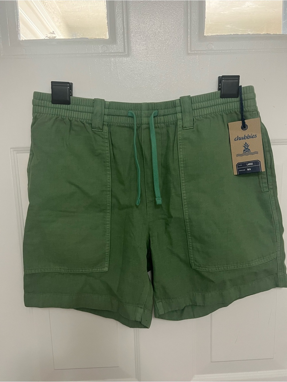 chubbies Olive Green Elastic-Waist Hybrid Shorts